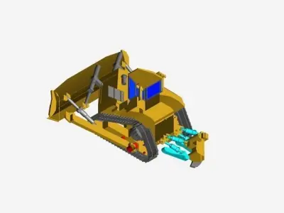 Trator Esteira 01 Free 3D model