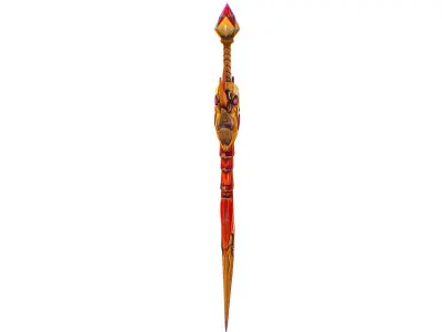 Lowpoly Demonic Sword Skull on Hilt Vector Style Low-poly 3D model