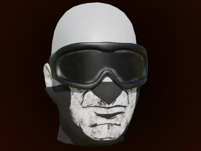 Military Mask and Goggles Batman Design Low-poly 3D model
