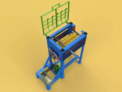 COCONUT DEHUSKING PEELING MACHINE PEELER TOOL REMOVAL SKIN PALM 3D model