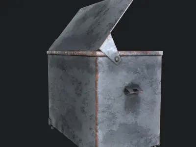 Dirty Trash Container - Pbr Game Ready Low-poly 3D model