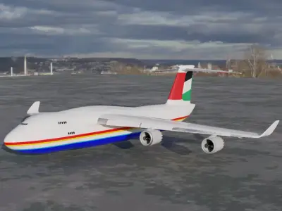Emirates Airplane 3D Model-Stylized High-Quality Low-poly 3D model
