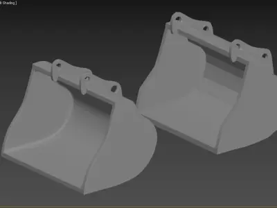 digger bucket excavator Low-poly 3D model