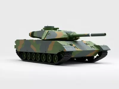 Camo Battle Tank model pack Low-poly 3D model