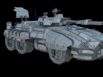 Sci-Fi Tank PBR Low-poly 3D model