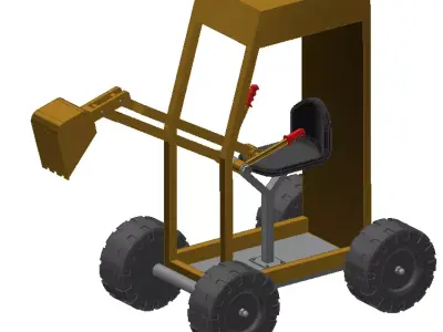 retroexcavadora de juguete  3D model