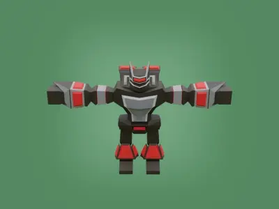 Low-Poly Mecha Robot Character Low-poly 3D model