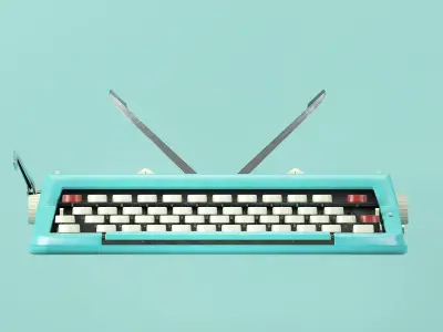 Vintage Typewriter Low-poly 3D model