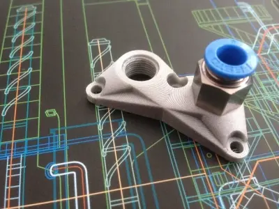 Ultimaker Rp 1 8 Bowden Push Fit Connector Free 3D print model