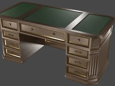 Antique Desk Low-poly 3D model