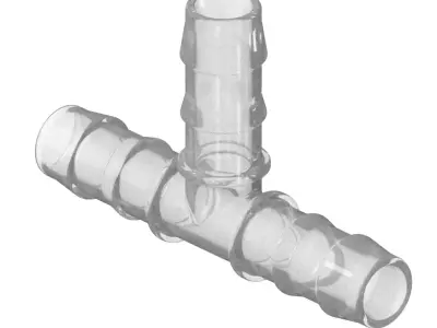 Transparent Irrigation Pipe Tee Joint 3D model