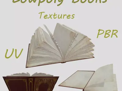 Blank old book Low-poly 3D model
