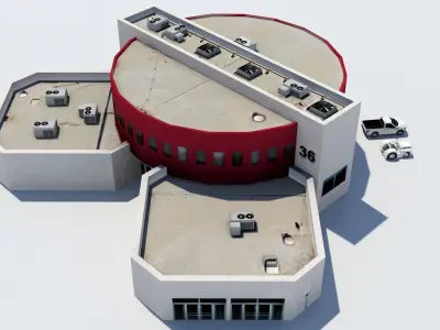 Airport FBO Service Burbank BUR Low-poly 3D model