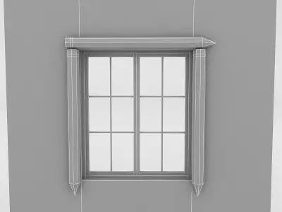 Kindergarten Window Low-poly 3D model