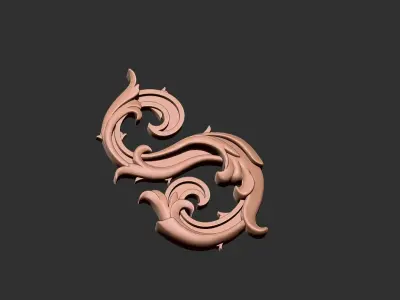 S Letter script Initial 3D print model