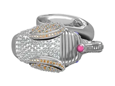 Animal Safari Elephant Ring 3D print model