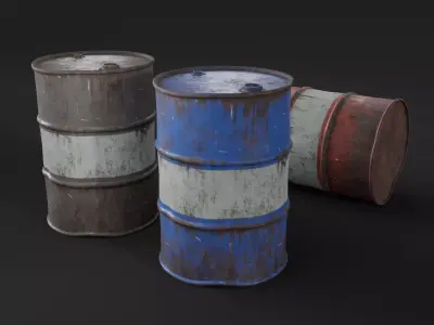 Oil Drum Low-poly 3D model buy