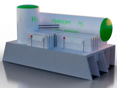 Green Hydrogen H2O Renewable Energy Sustainable Power 3D model
