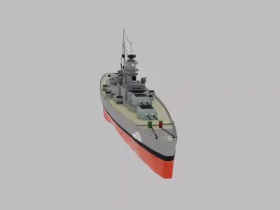 Battleship Bismarck Low-poly 3D model