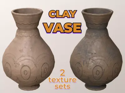 Ceramic Antique Vase ancient dirty earthenware Low-poly 3D model