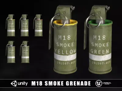 M18 Smoke Grenade Low-poly 3D model