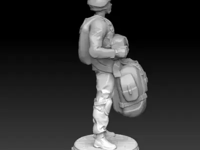 Female Paratrooper 3D print model