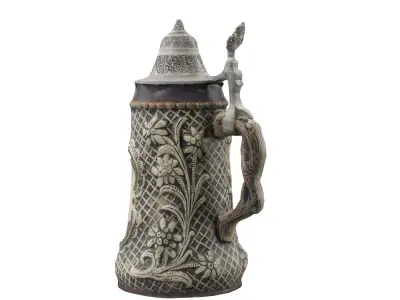 Ornamented Decorative Vase  Low-poly 3D model