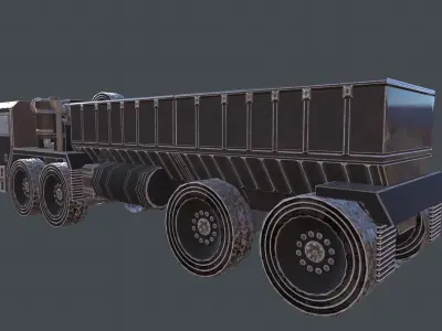 Wagon Truck Low-poly 3D model