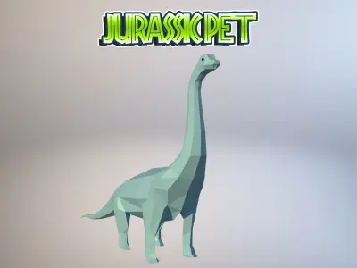 Brachiosaurus dinosaur Low-poly 3D model