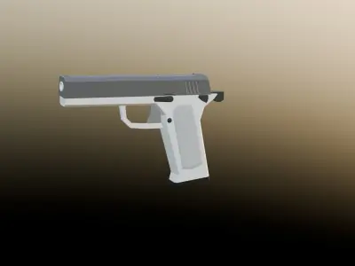 low poly 1911 pistol half bad recreation 3D model