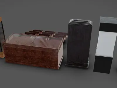 Display Cases 02 Low-poly 3D model