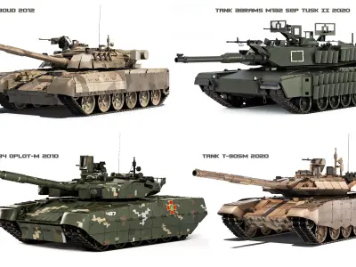 Collection of modern models of main battle tanks 2 3D Model Pack