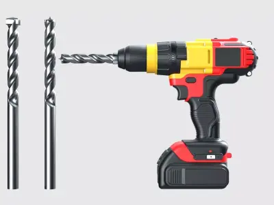Drill gun Drill machine Driller Drilling machine 3D model