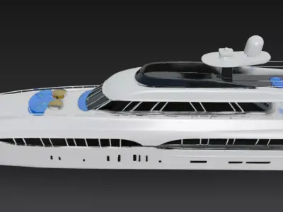 Modern Luxury Super Yacht 3D Model 3D print model