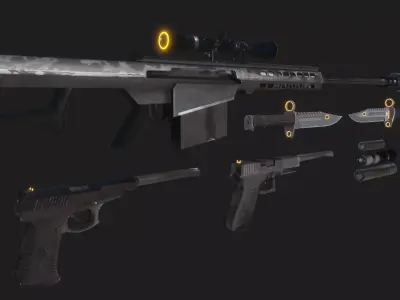 Sniper Assasin Low-poly 3D model