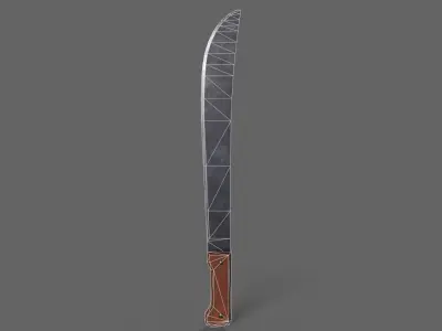 PBR Machete V2b Low-poly 3D model