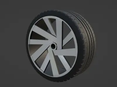 Sport concept wheel Low-poly 3D model