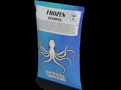 Frozen seafood Frozen Octopus 3D model