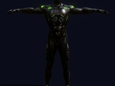 free-mixamo-retextured-model man in futuristic suit Free low-poly 3D model