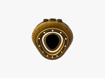 Alien Spaceship UFO C08 Yellow Dirt - Sci Fi Spacecraft Design Low-poly 3D model