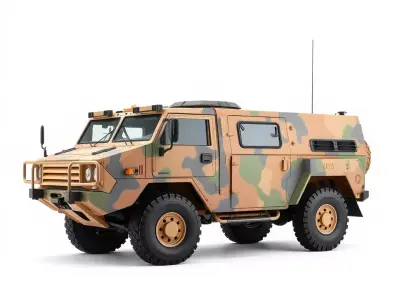 Desert Camo Armored Vehicle model pack Low-poly 3D model
