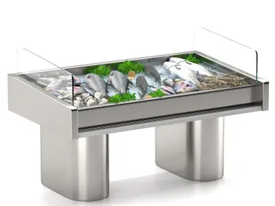 Display counter seafood 3D model