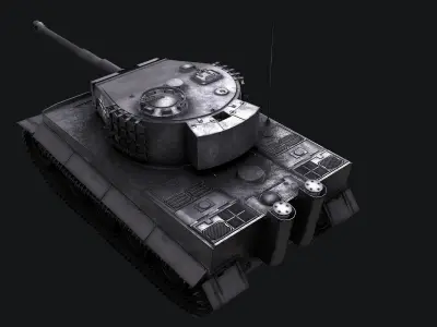 WW2 Tiger I German Tank PBR 3D model