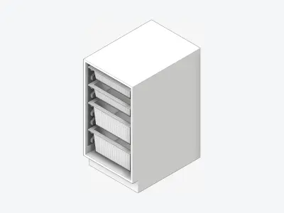 Storage Unit - Under Bench - Integral - Type 3 Low-poly 3D model