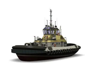 Tugboat Low-poly 3D model