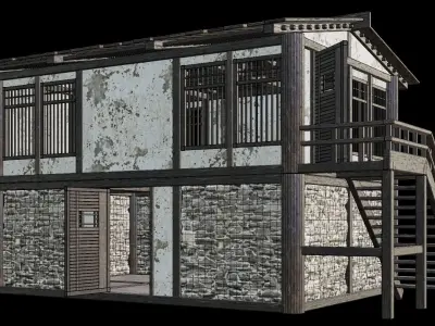 Medieval Houses 35- 4K Textures Game Ready Low-poly 3D model