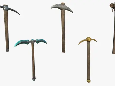 Pickaxe pack Low-poly 3D model