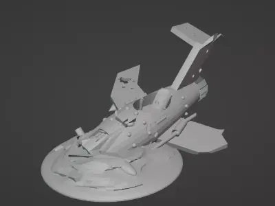 Crashed Space Plane Scenery 3D print model