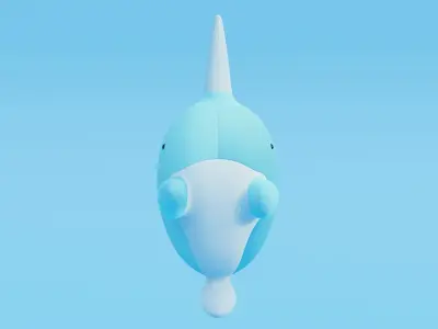 Cute plushie or doll with baked pbr textures Low-poly 3D model