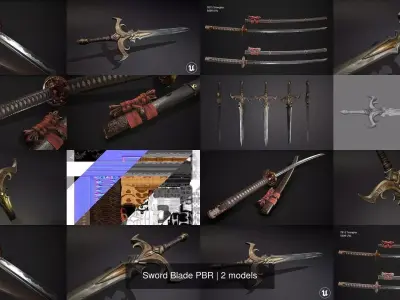 Sword Blade PBR 3D Model Pack